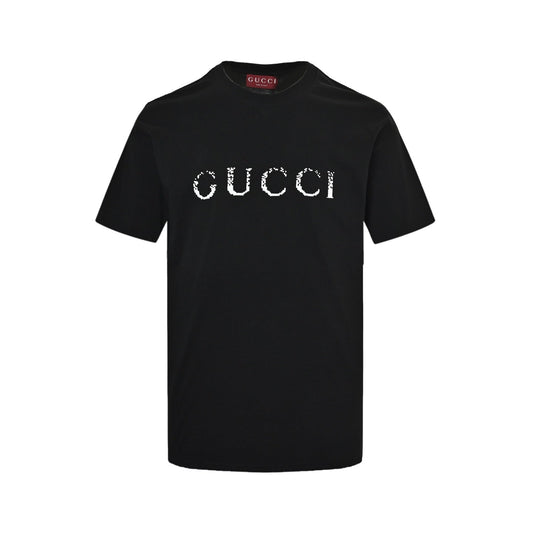 25ss Gradient letter logo printed short sleeved shirt