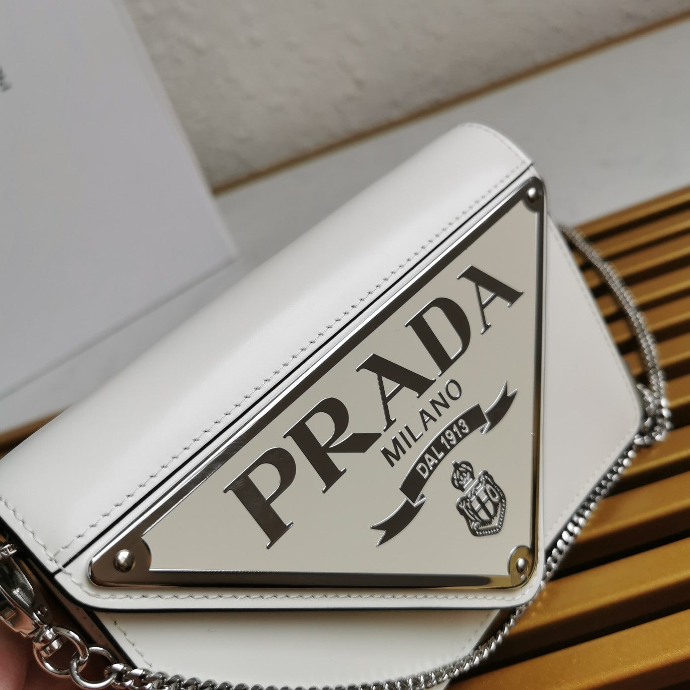 Large Triangle Logo Chain Bag