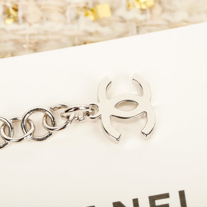 C Rhinestone pearl coco bracelet
