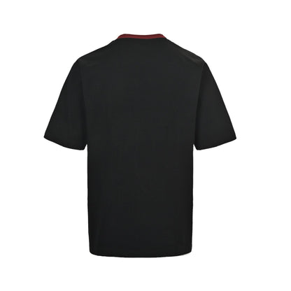 25ss collar contrasting foam printed short sleeved shirt