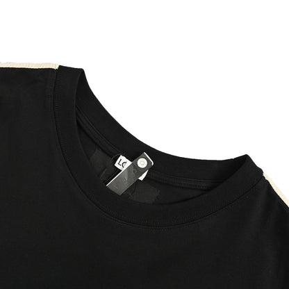 25SS Color block braided web short sleeves