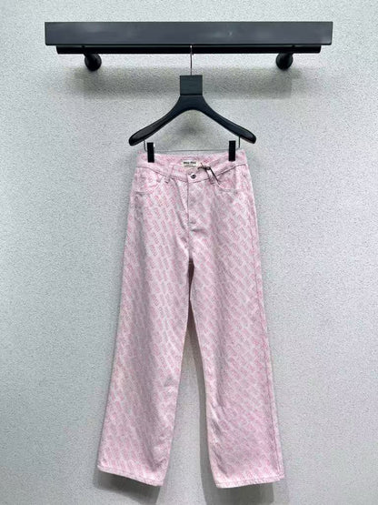 M 25 Pink denim trousers with logo