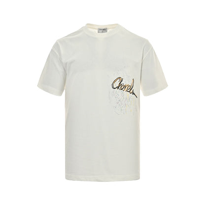 Hand-painted graffiti logo printed short sleeves