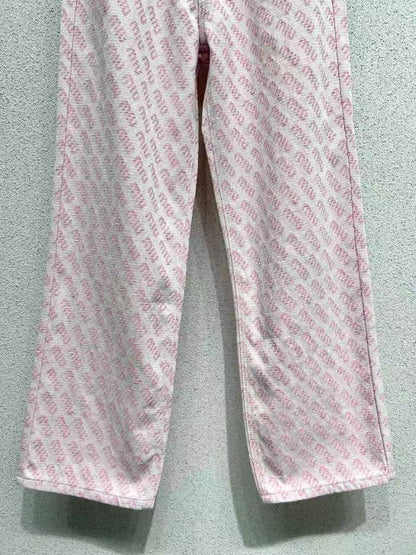 M 25 Pink denim trousers with logo