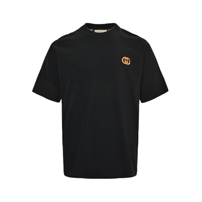 25ss Embroidered double G letter checkered short sleeved shirt