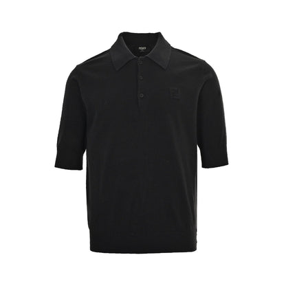 25ss FF embossed knitted polo short sleeve