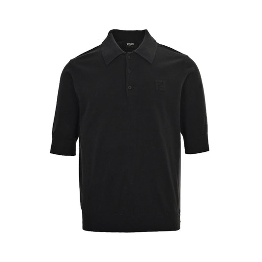 25ss FF embossed knitted polo short sleeve