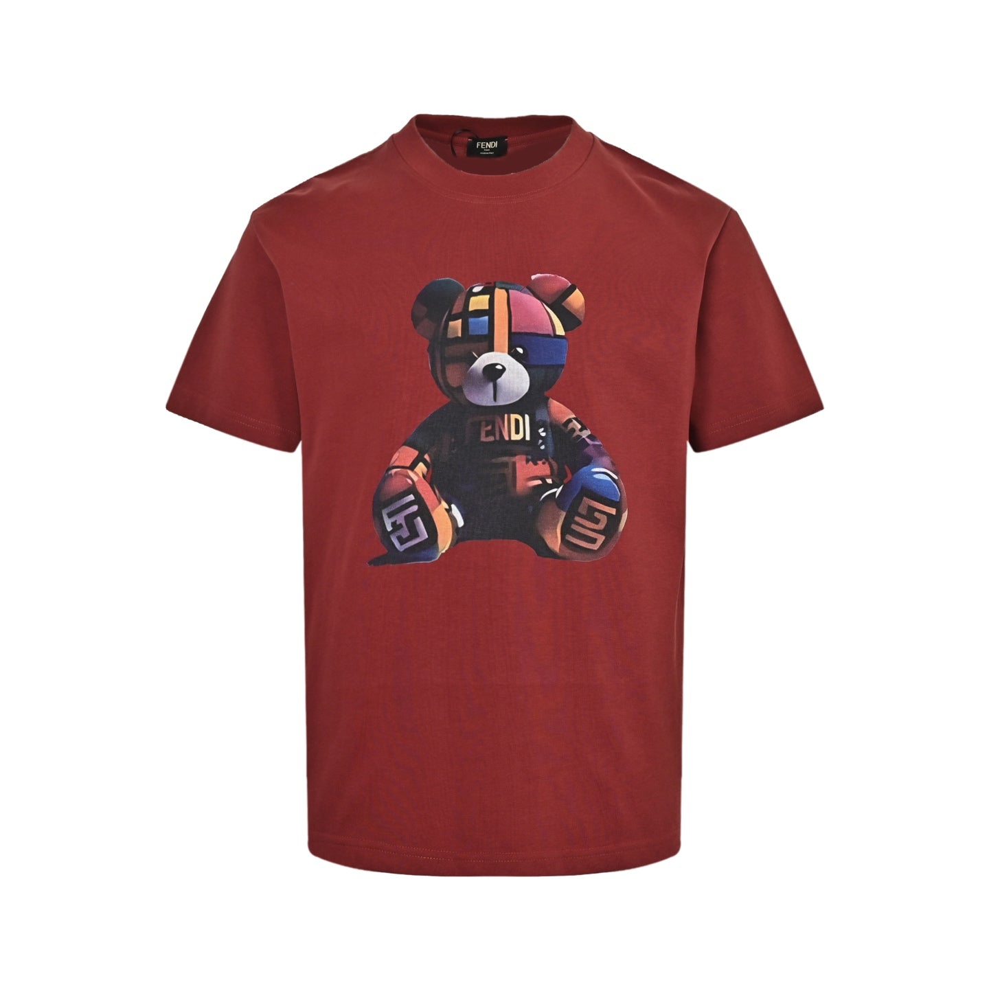 25ss Colorful bear print short sleeved shirt