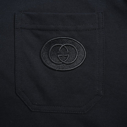 25ss Pocket Double G Embroidered Ribbon Polo Short Sleeve