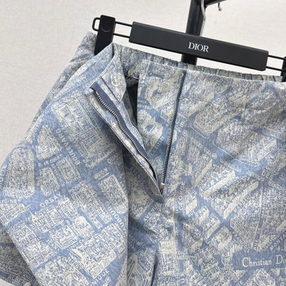 Pattern Buckle Elastic Waist Culottes
