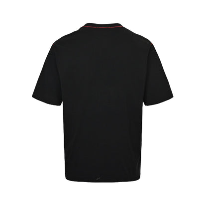 25ss Black and red badge embroidered short sleeves