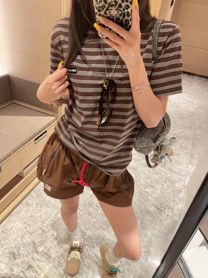 25 new Hazelnut chocolate short sleeved shirt suit