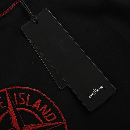 25ss Black and red badge embroidered short sleeves