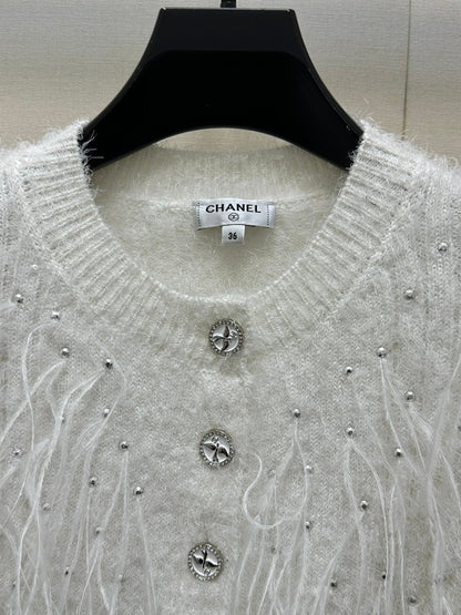 25 new Rhinestone Feather Knit Short Jacket