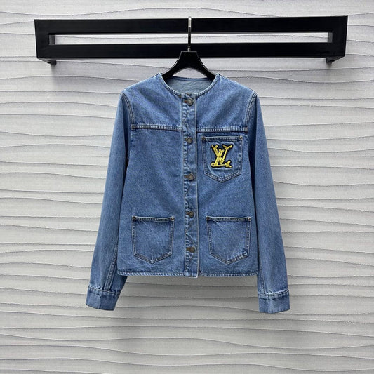 Denim Jacket with Branded Logo Detail