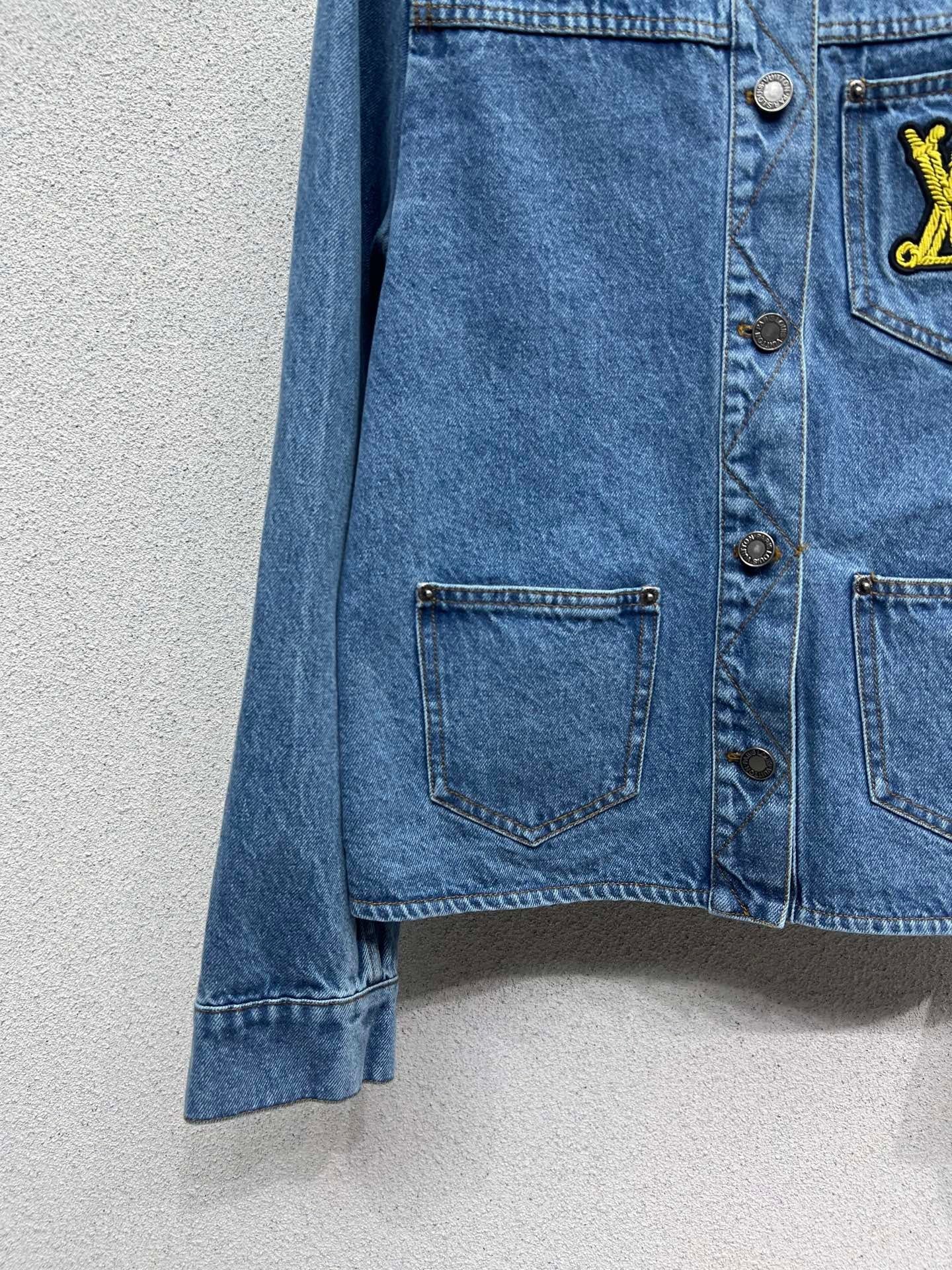 Denim Jacket with Branded Logo Detail