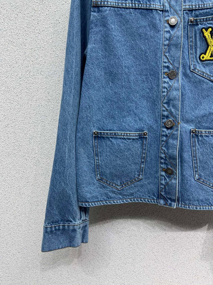 Denim Jacket with Branded Logo Detail