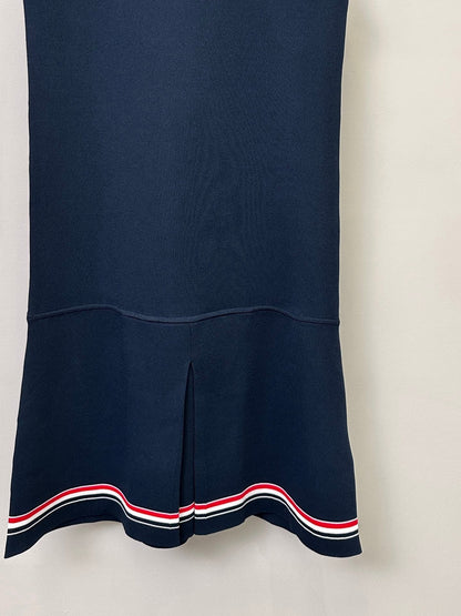 T Signature Sleeveless Polo Dress with Stripes