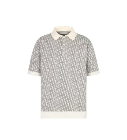 25ss Presbyopia all over printed knitted Polo short sleeves