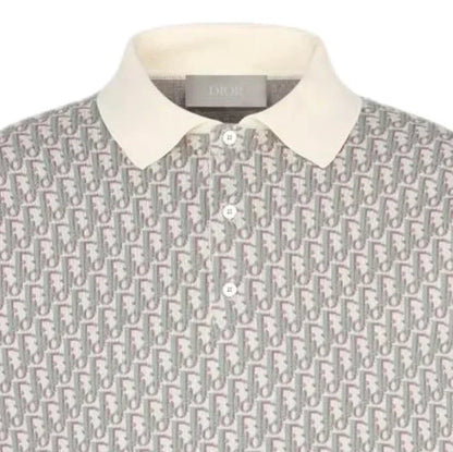 25ss Presbyopia all over printed knitted Polo short sleeves