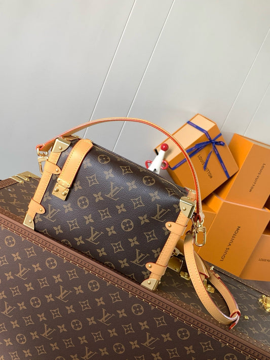 Pico Side Trunk 21cm Brown Monogram Coated Canvas