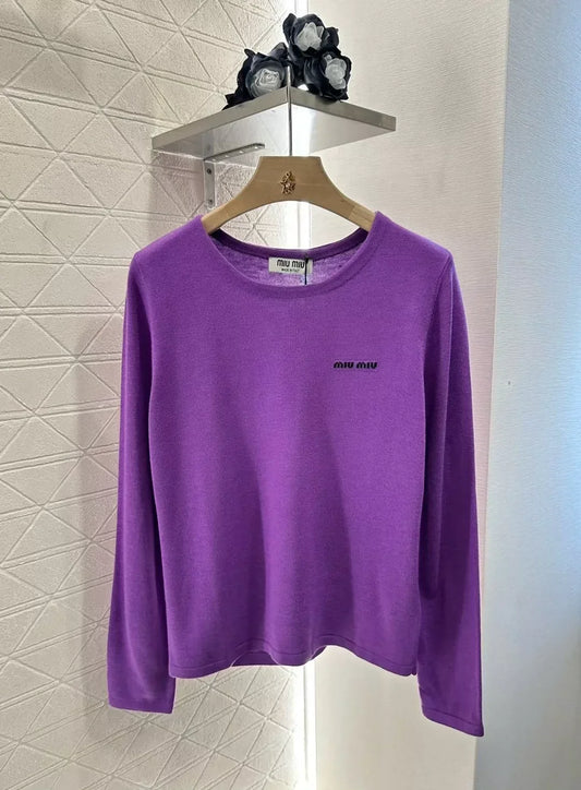 M 25 Early fall new letters plain knit tops