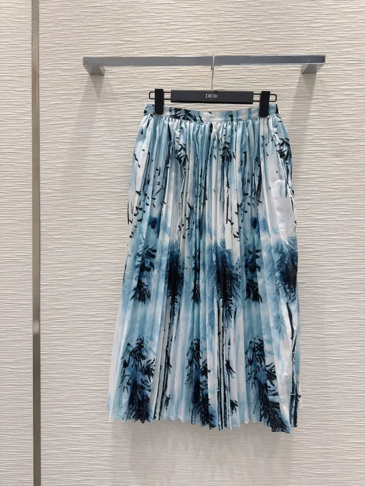 D 25 New Ink Painting Print Skirt