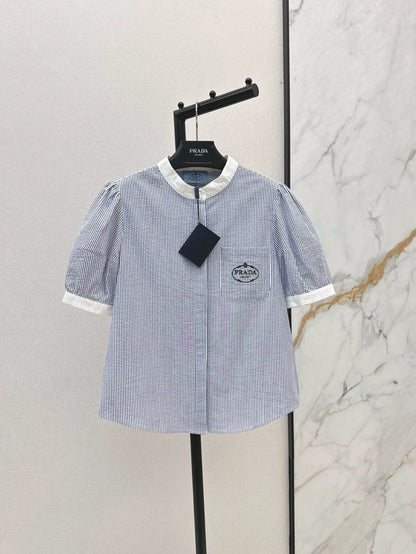P 25 Spring/Summer newest style letter embroidery decoration short-sleeved shirt