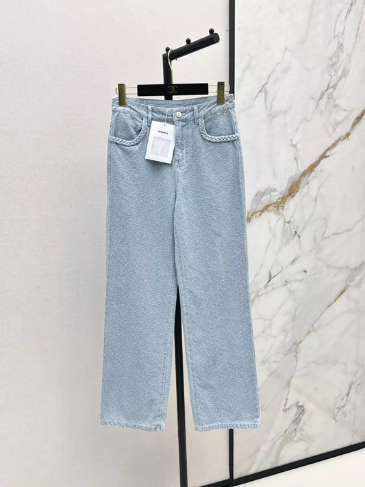 C 25 Spring/Summer New Customized Fabric Straight Leg Jeans