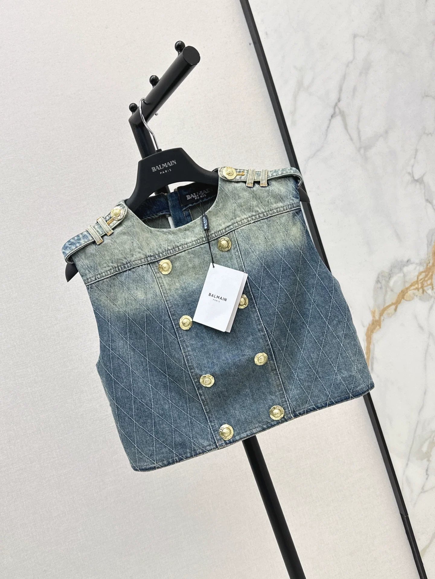 25 spring and summer new short section denim vest