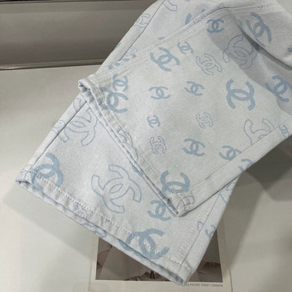 C 25 Summer New Summer Dopamine Jacquard Tencel Straight Leg Pants