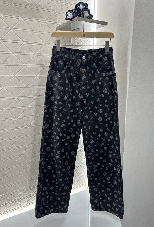 C 25 Laser printed denim trousers