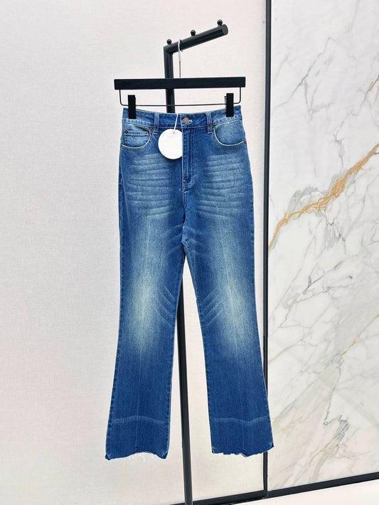 25 spring and summer new Slim high waist denim pencil pants