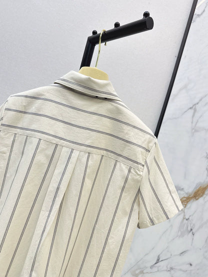 MI 25 The latest spring and summer tie short striped shirt