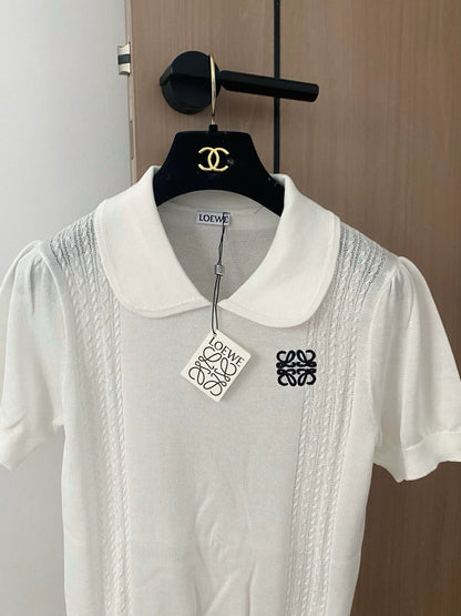 LO 25 New Two Colors Flip Neck Short Sleeve
