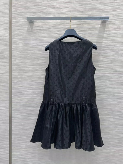 25 New Dark Floral Pocket Zipper Vest Dresses