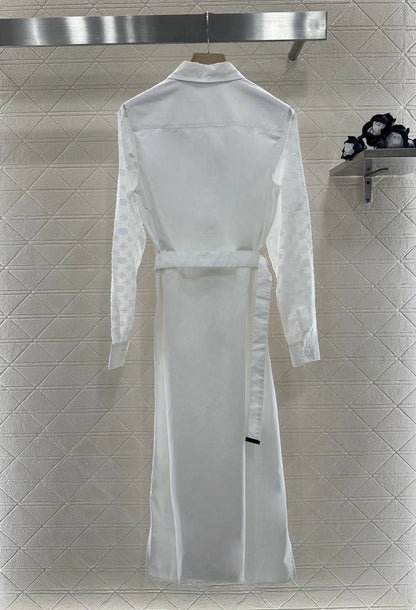 L 25 New Patchwork Belted Dress