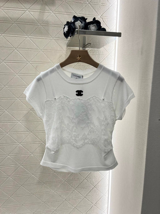 C 25 New Sling False Two Piece Knit Top