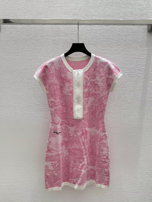D 25 New jungle animal jacquard knit dress