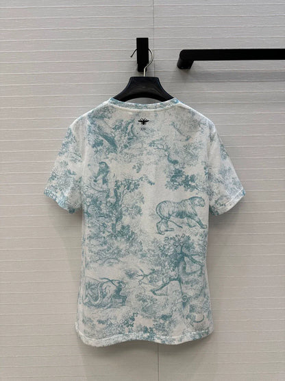 D 25 New Animal Jungle Print T-Shirt(PINK GREEN GRAY)