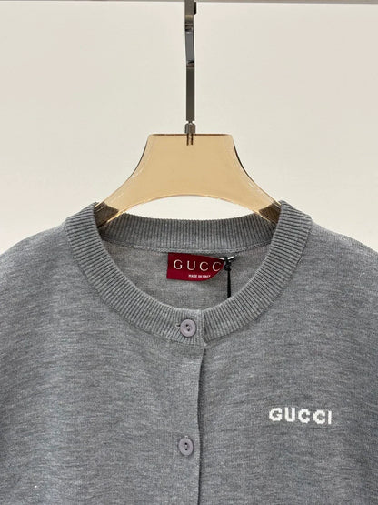 G 25 Spring and Summer New Round Neck Letter Logo Jacquard Simple Knitted Cardigan