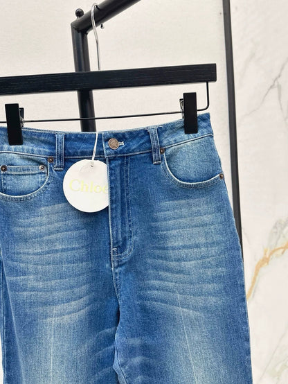 25 spring and summer new Slim high waist denim pencil pants