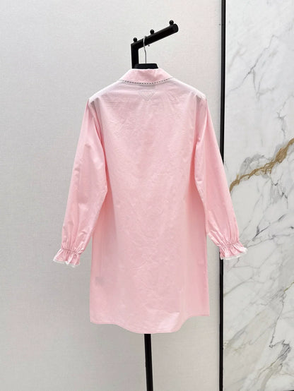 P 25 Spring Summer New Lace Lace Long Sleeve Shirt Style Dresses