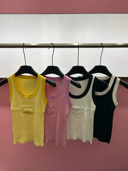 25  Cutout Embroidered Knit Vest