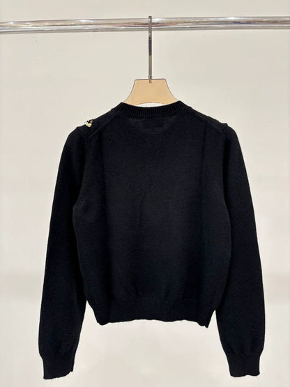 C 25 Spring and Summer New Round Neck Butterfly Floral Sequin Knitted Long Sleeve
