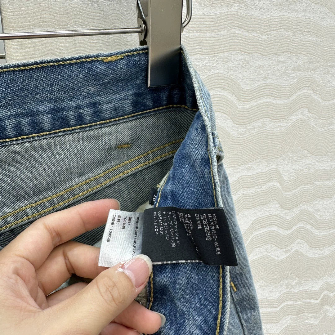 Ce 25 New Hand Hook Embroidered Denim Shorts