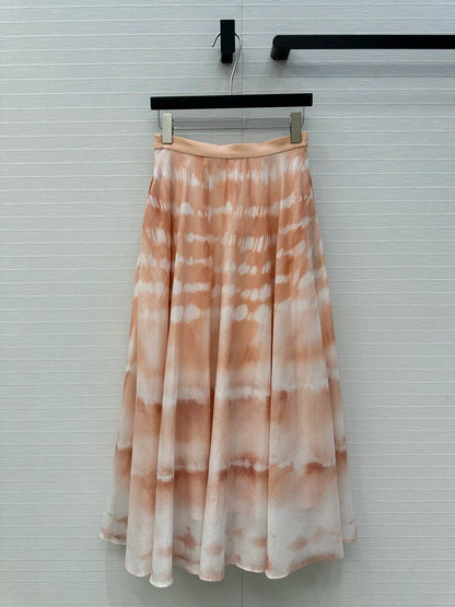 D 25 Spring/Summer Vacation Style New Water Wave Tie-Dye Half Skirt