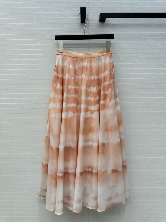 D 25 Spring/Summer Vacation Style New Water Wave Tie-Dye Half Skirt