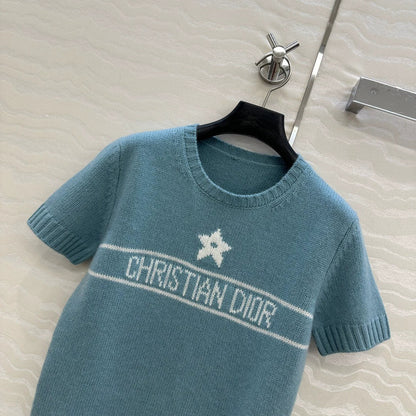 D 25 new star letters cashmere short sleeve sweater