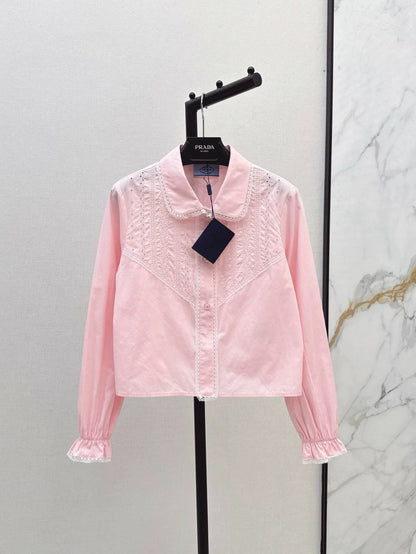 P 25 spring and summer new lace lace long sleeve shirt